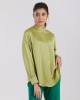 MAISY SATIN BLOUSE IN PICKLE GREEN